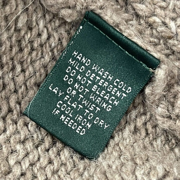 Lauren Ralph Lauren Wool Alpaca Blend Cardigan Size XS Brown Drape Front - Picture 10 of 10